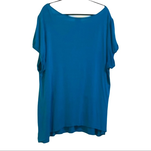 Torrid teal blue ruffled top v neck size 4X - Picture 2 of 5